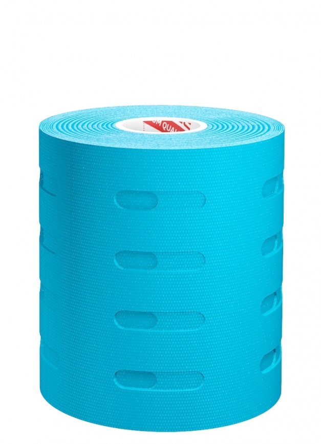 Тейп для тела BB LYMPH TAPE перфорированный, 7,5 см × 5 м, хлопок, голубой фото 1