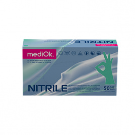 Перчатки нитриловые смотровые MediOK, размер XS Зелёный 50 пар