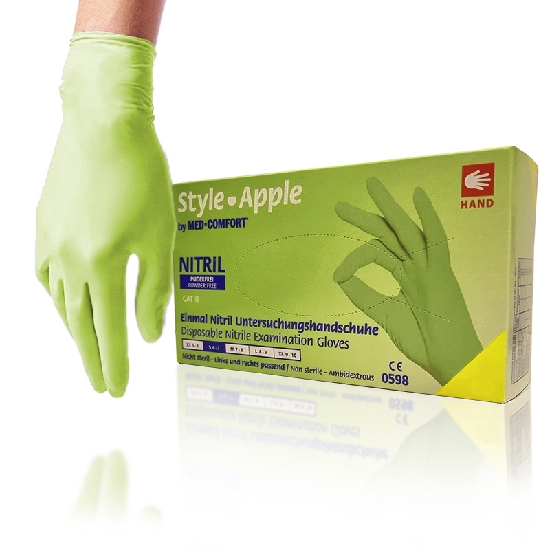 Перчатки нитриловые текстурированные Ampri Style, размер XS, Зелёные фото 1